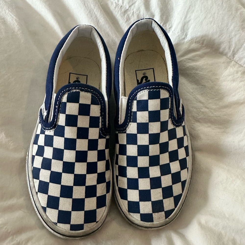 Blue checkered Vans